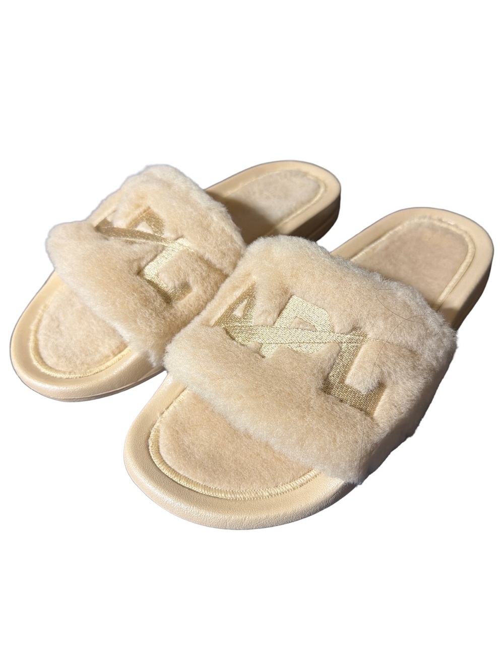 APL Women's Shearling Slides, CHAMPAGNE, Size 8, NWT